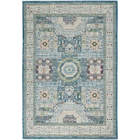 4' x 6' Ivory Light Blue Rectangle Rug