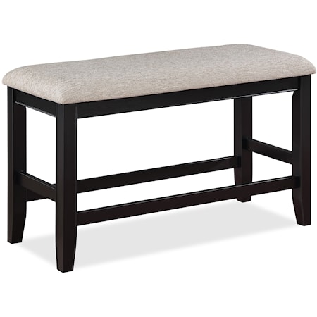 Counter Height Bench with Upholstered Seat