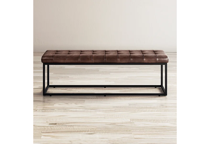Global Archive Leather Ottoman by Jofran at Reeds Furniture