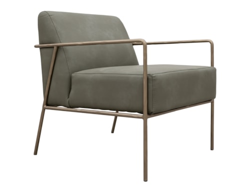 Contemporary Accent Armchair with Gold Frame