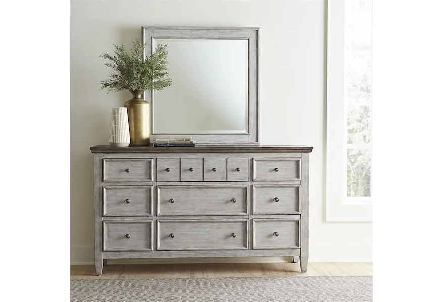 Heartland Dresser and Mirror Set by Liberty Furniture at Royal Furniture