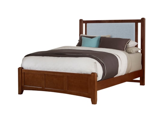 Transitional Upholstered Queen Bed with Panel Footboard