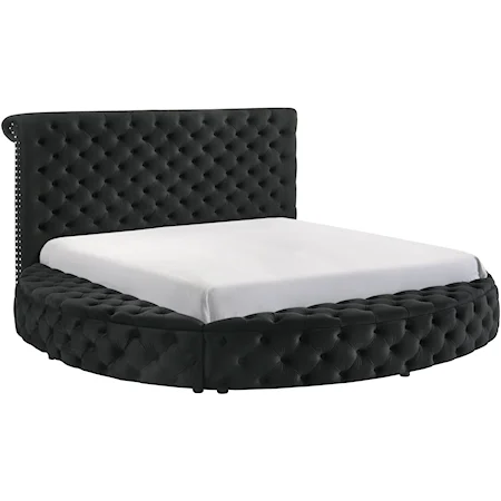 Queen Upholstered Bed - Black