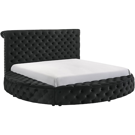 King Upholstered Bed - Black