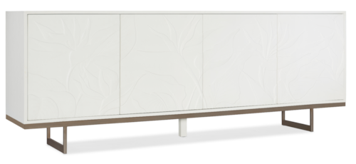 Transitional Four Door TV Stand with Power Outlets