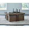 Signature Design by Ashley Furniture Boardernest Coffee Table with 4 Stools