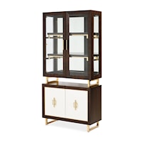 2-Piece Transitional  Display Cabinet with Built-in Lighting