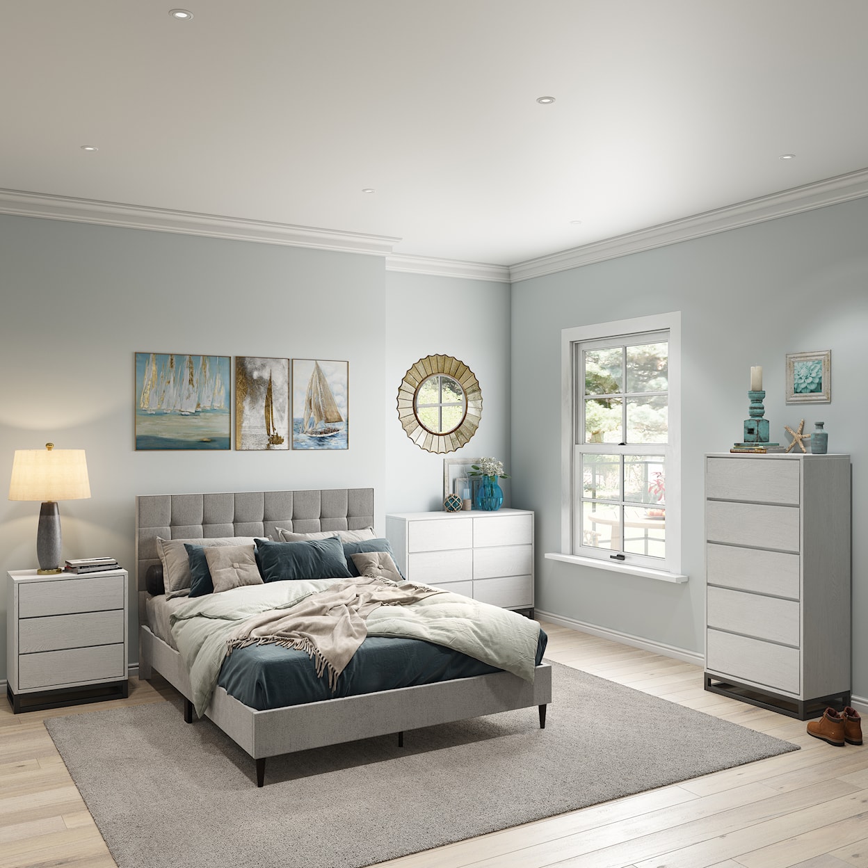 Accentrics Home Accents Modern White 6 Drawer Dresser