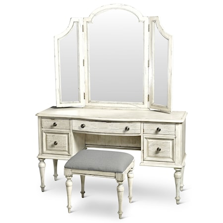 5-Drawer Vanity Desk Set