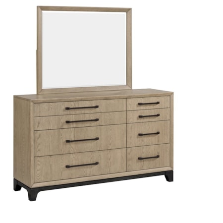 Dresser and Mirror Set