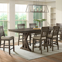 Farmhouse 7-Piece Counter Height Table and Chair Set