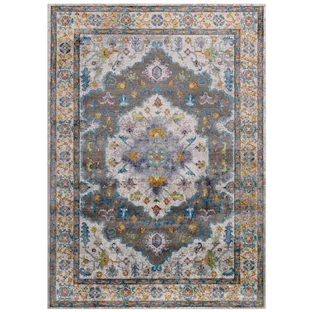 Anisah Distressed Floral Persian Medallion 4x6 Area Rug