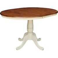 Transitional Round Extension Dining Table