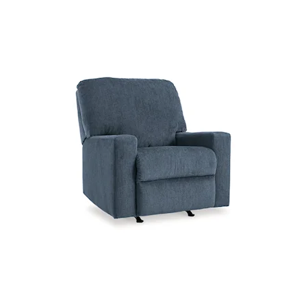 Contemporary Rocker Recliner with Track Arms