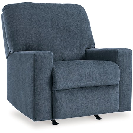 Contemporary Rocker Recliner with Track Arms