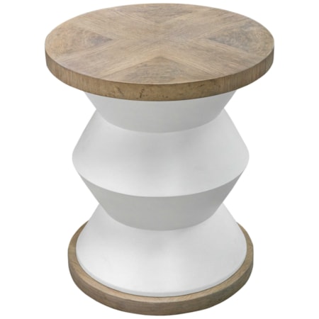 Spool Geometric Side Table