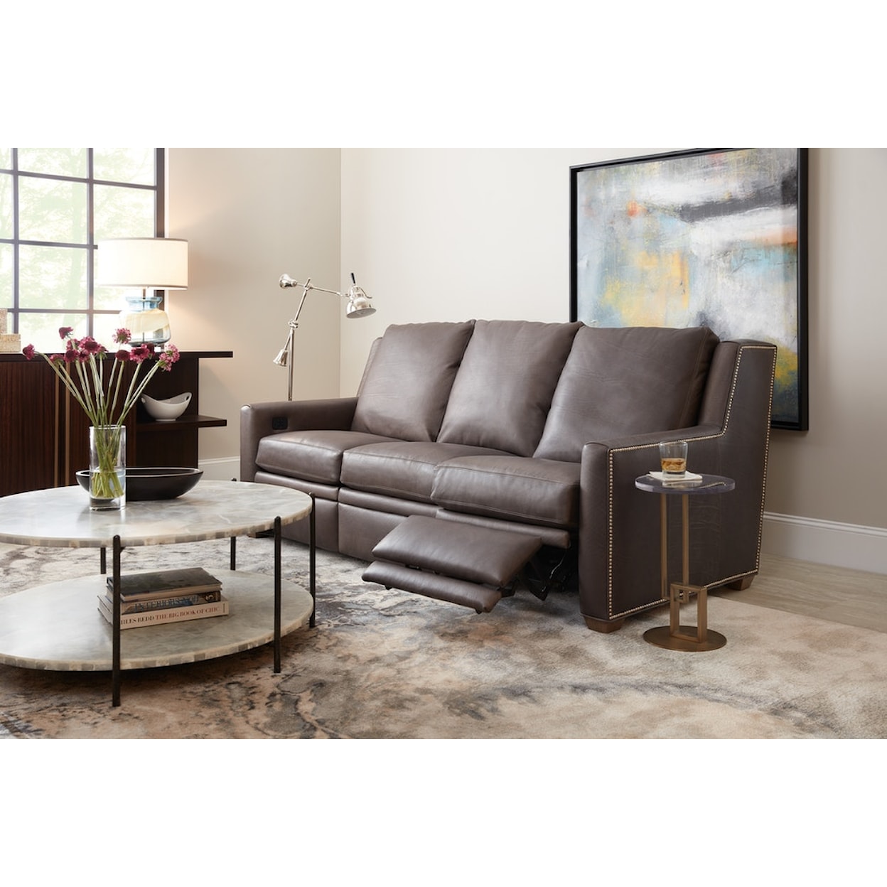 Bradington Young Revelin Power Reclining Sofa w/ Power Headrests