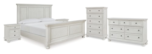 Queen Panel Bed, Dresser, Chest And 2 Nightstands