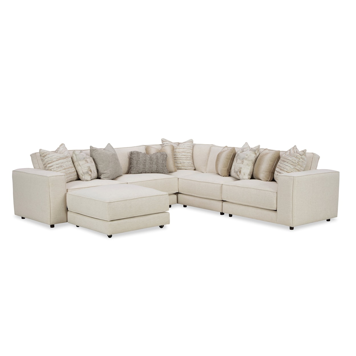 Craftmaster 734801BD Modular Sofa with 4 Seats and 1 Ottoman