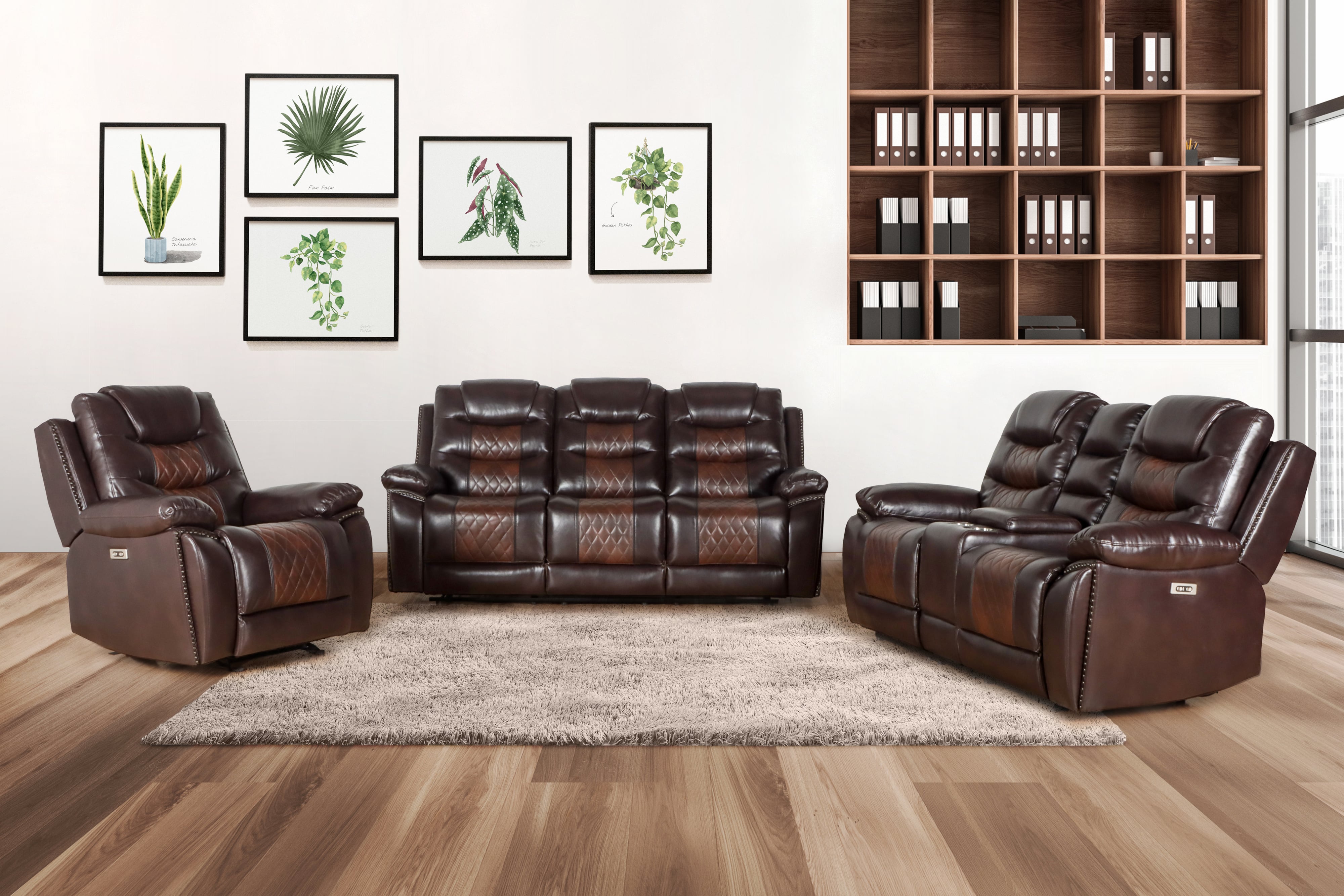 New Classic Nikko U700530P1BRN Casual Nikko Reclining Sofa with Power