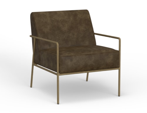 Contemporary Accent Armchair with Gold Frame