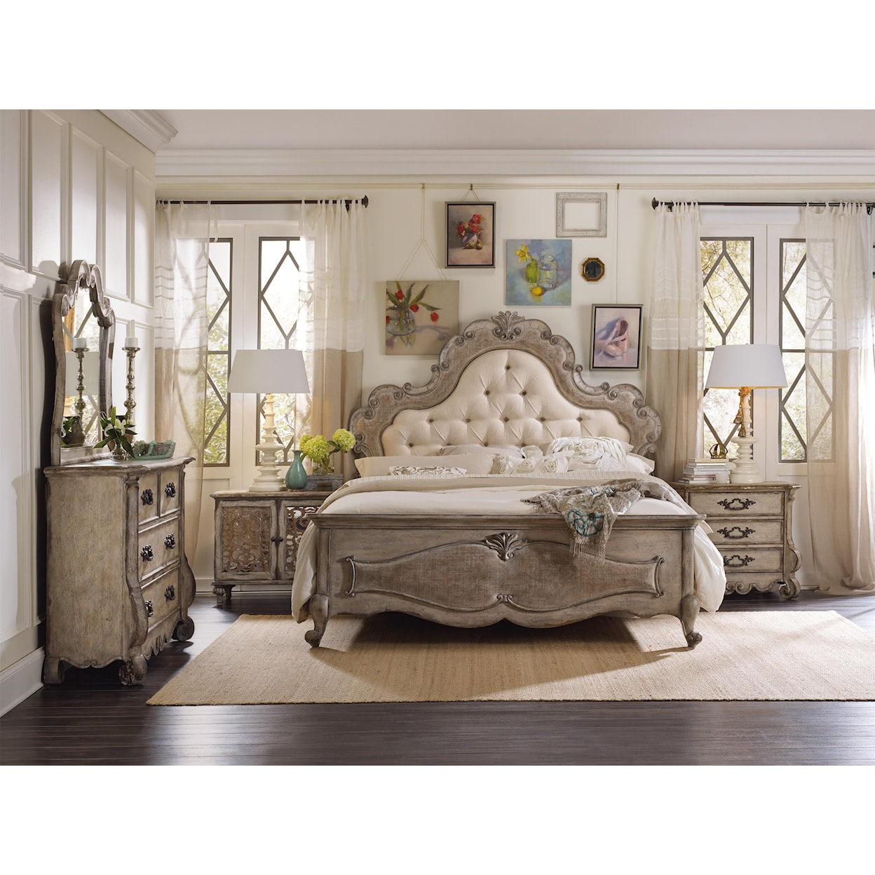 Hooker Furniture Chatelet King Upholstered Panel Bed