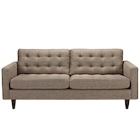 Empress Contemporary Upholstered Tufted Sofa - Oatmeal