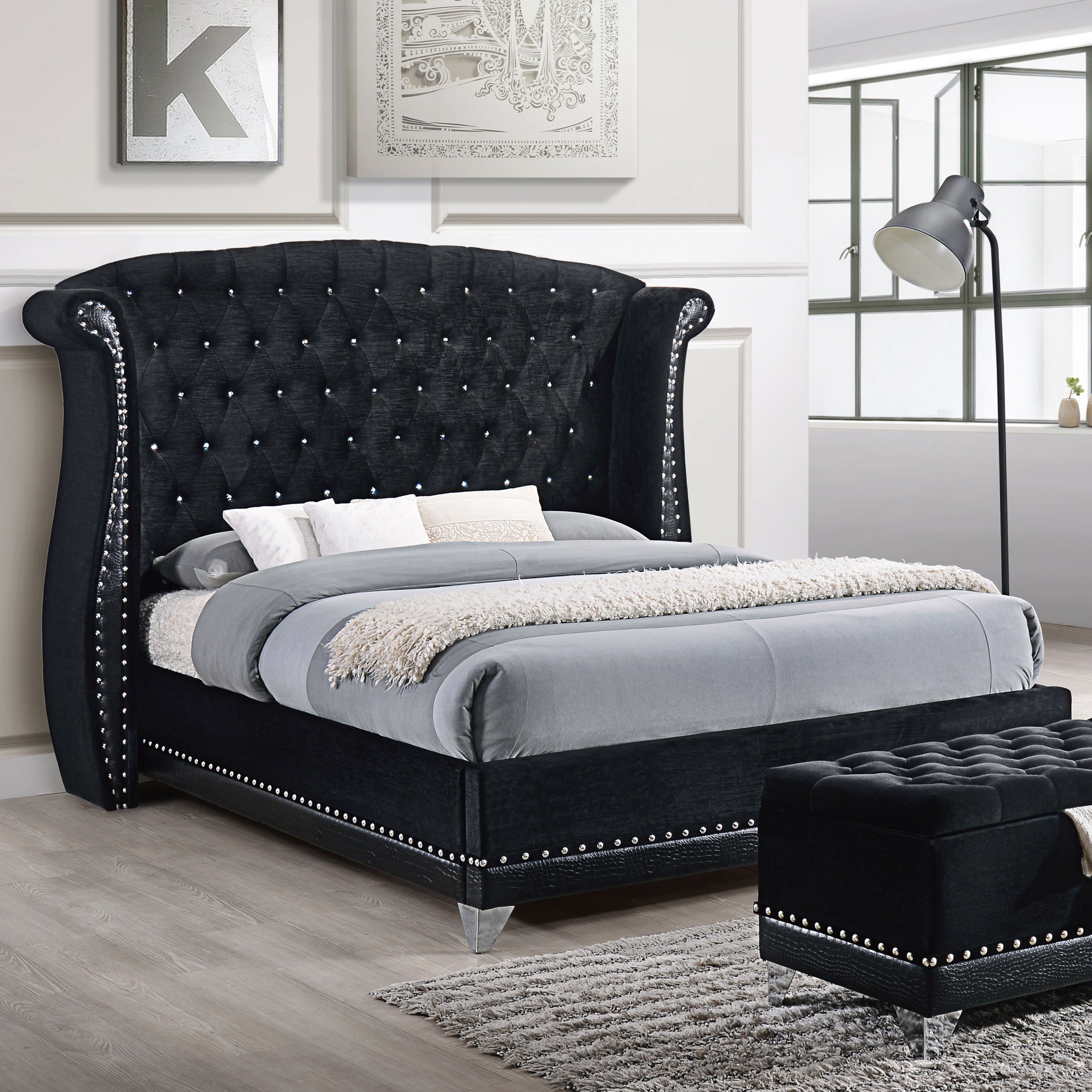 Coaster Barzini Upholstered Bed - Thumbnail 4