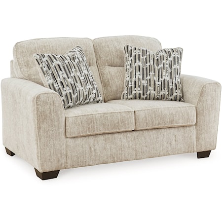 Contemporary Loveseat with Tapered Feet