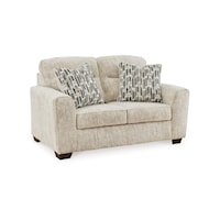 Contemporary Loveseat with Tapered Feet