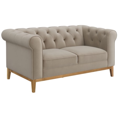 Sandrine Button Tufted Tuxedo Arms Loveseat
