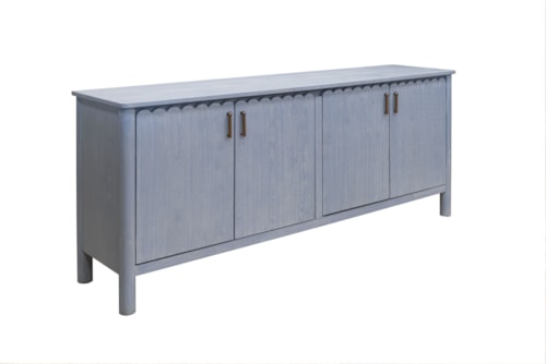 Coastal Cottage 4-Door Console with Scalloped Trim
