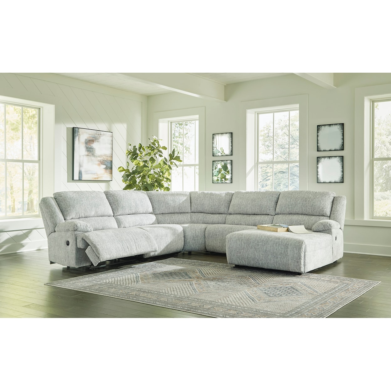 Signature Design McClelland 5-Piece Reclining Sectional with Chaise
