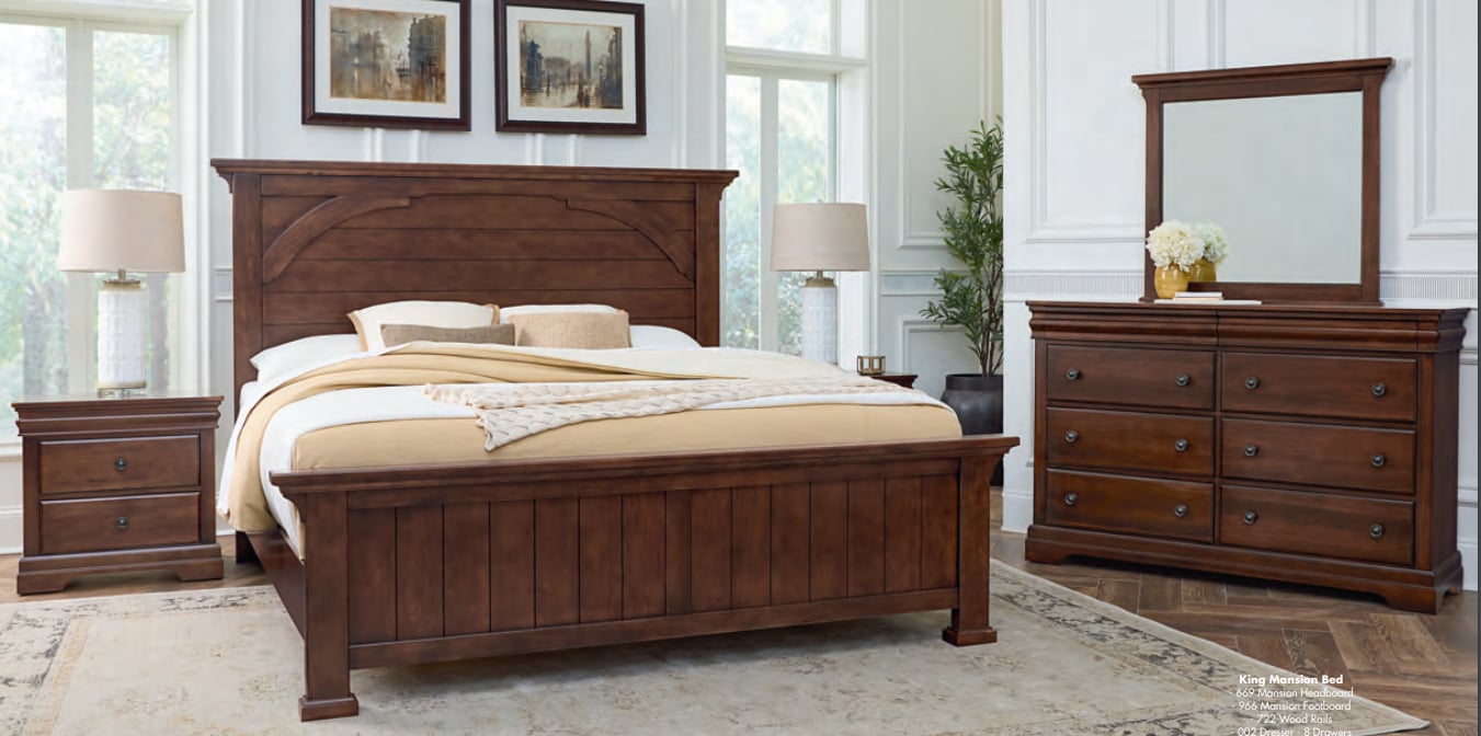 Vaughan Bassett Vista 770-669-966-722-MS2 Transitional King Mansion Bed ...