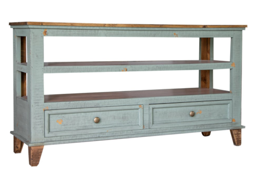 Cottage 2-Drawer Sofa Table with Open Shelving