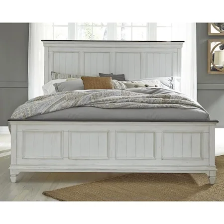 Cottage Queen Panel Bed with Bead Molding