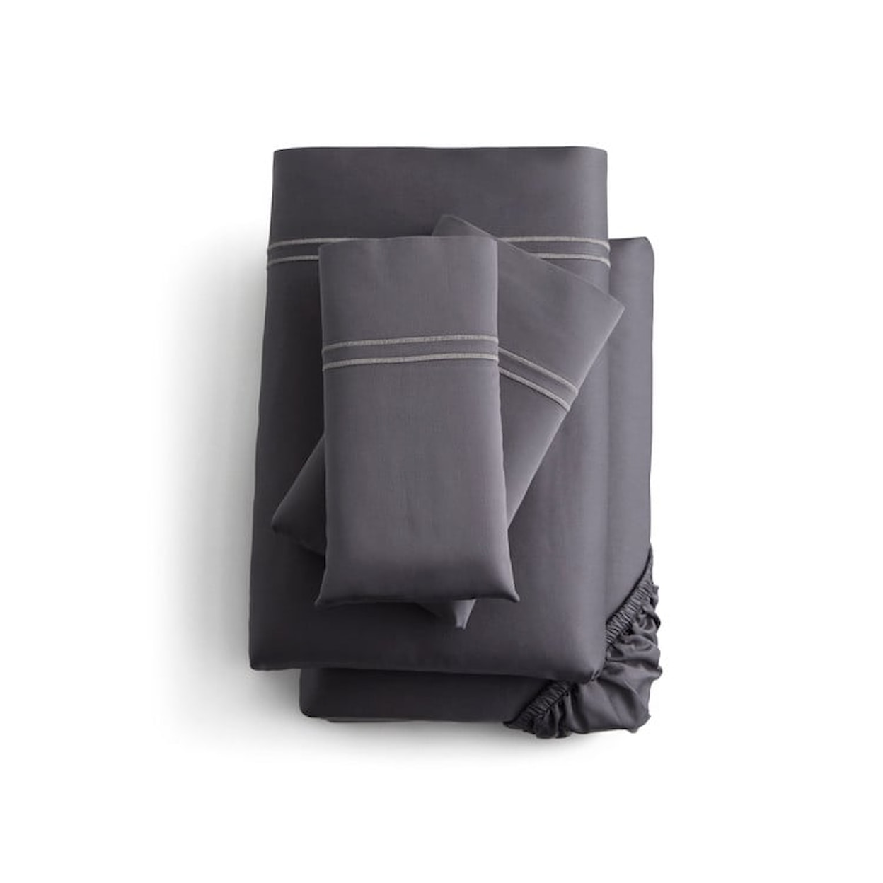 Malouf Supima® Cotton Sheets Split King Charcoal Supima® Sheet Set