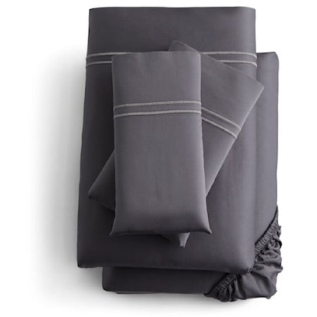 Split Cali King Charcoal Supima® Sheet Set