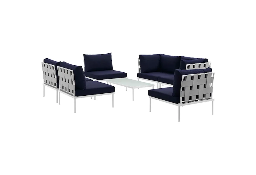 Harmony Outdoor 7 Piece Sectional Sofa Set by Modway at Value City Furniture