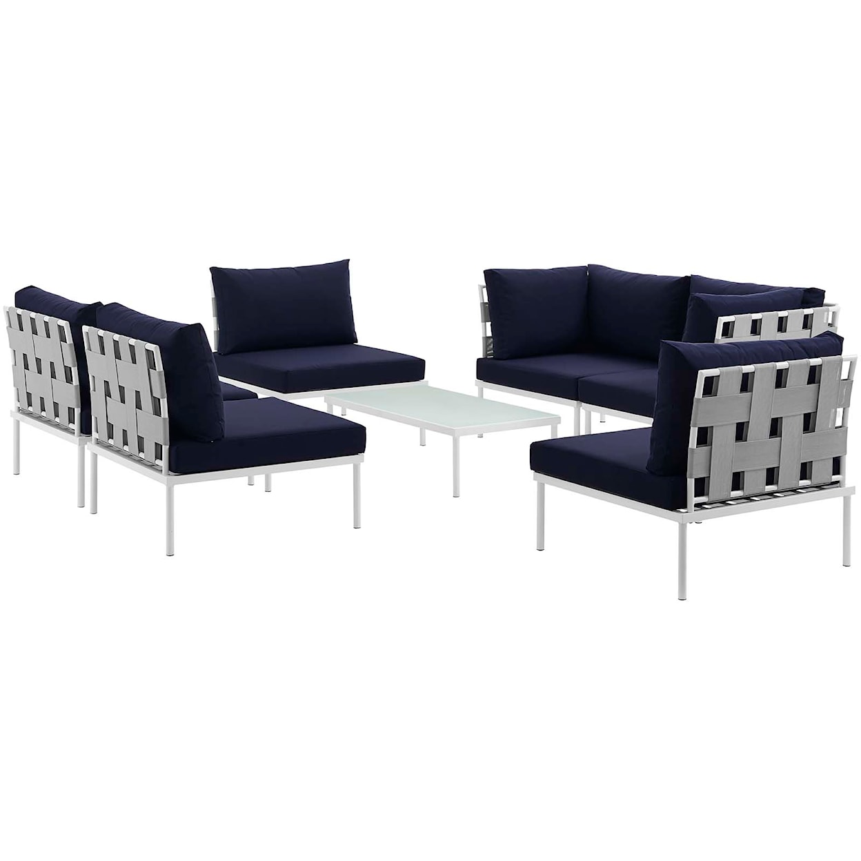 Modway Harmony Outdoor 7 Piece Sectional Sofa Set