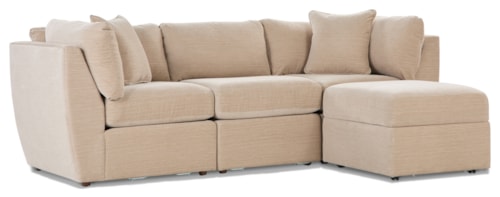 Contemporary 4-Piece Sectional Sofa with Storage Ottoman