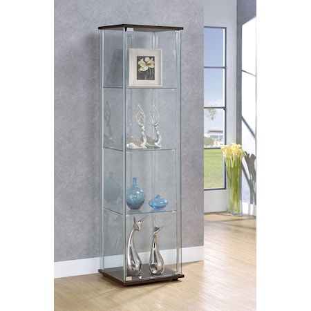 Bellatrix 4-shelf Glass Curio Cabinet