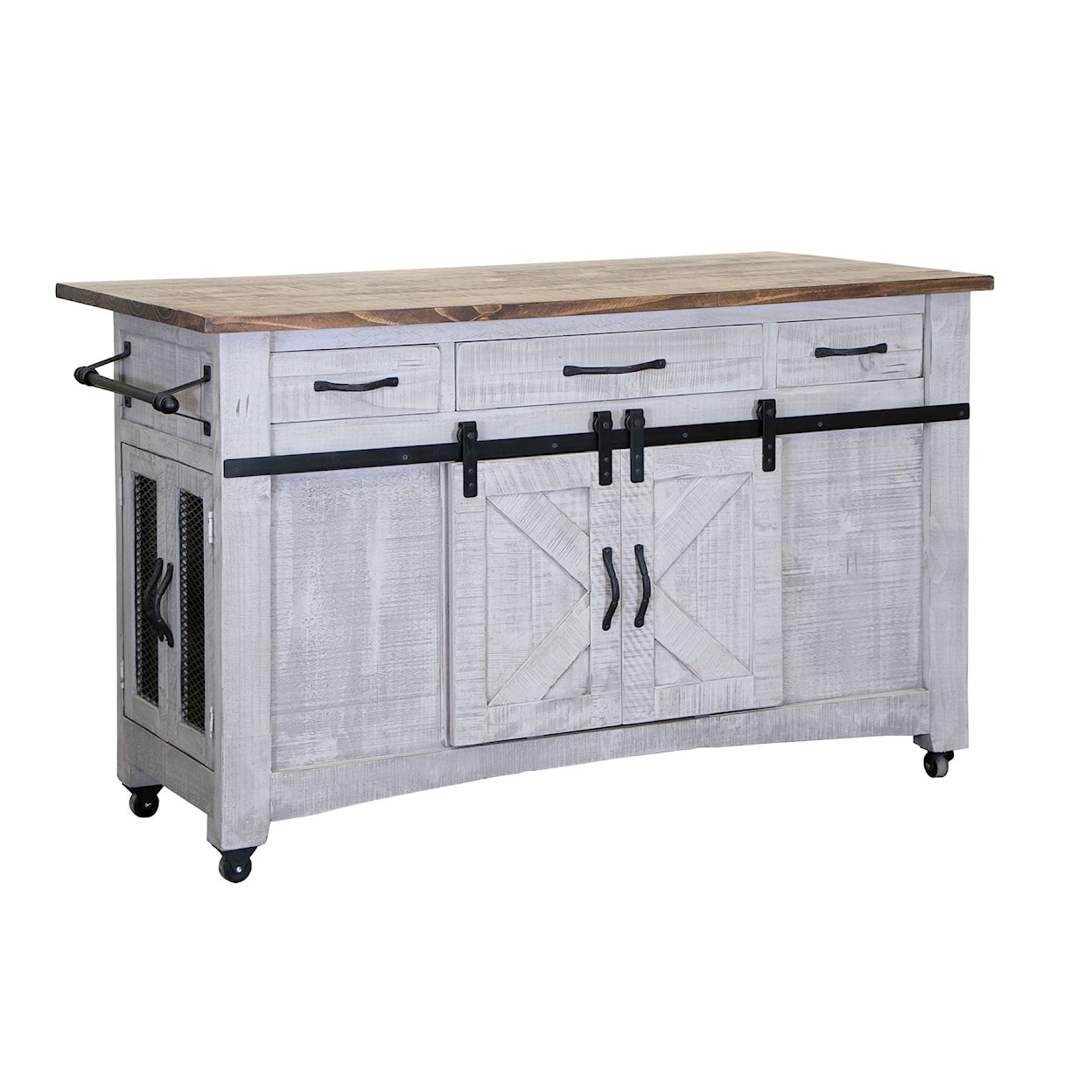 IFD International Furniture Direct Pueblo Kitchen Island