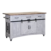 Farmhouse Kitchen Island with Casters