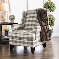 Transitional Upholstered Chair with Flare Tapered Arms