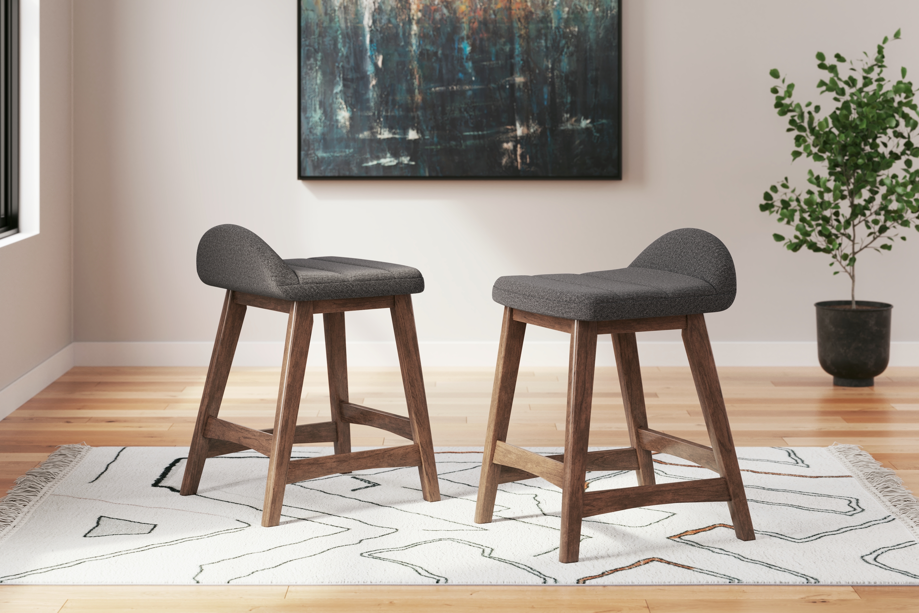 Signature Design by Ashley Lyncott Upholstered Barstool