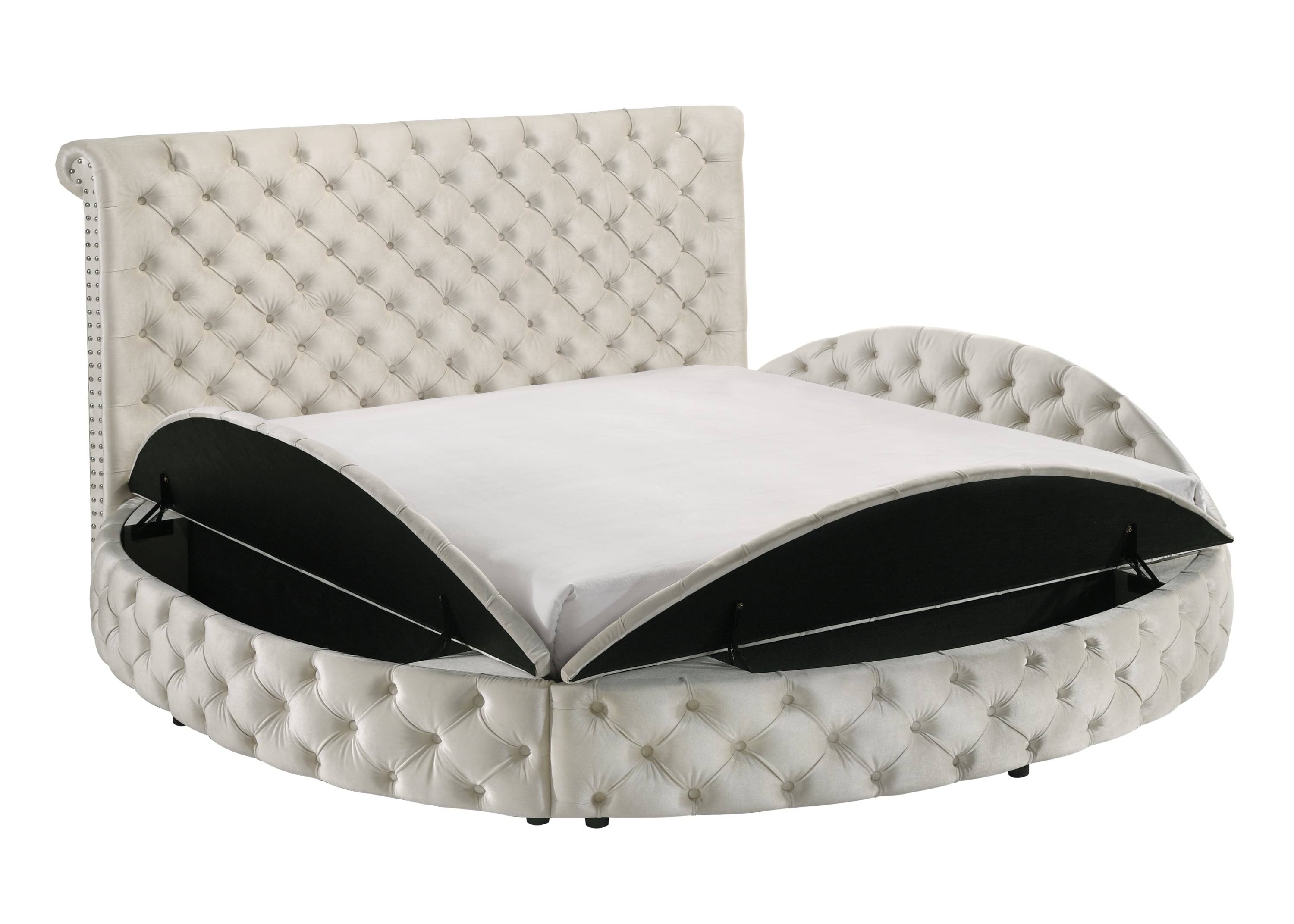 Queen Upholstered Bed - Ivory