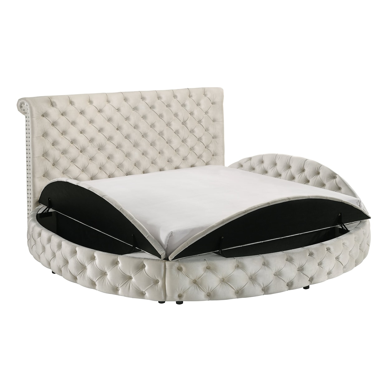 Crown Mark BRIGITTE King Upholstered Bed - Ivory