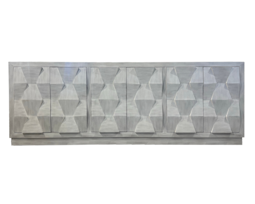 Contemporary Geometric Console with Touch Latch Doors