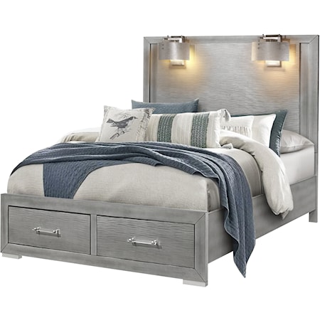 Full Storage Bed with Built-In Lamps